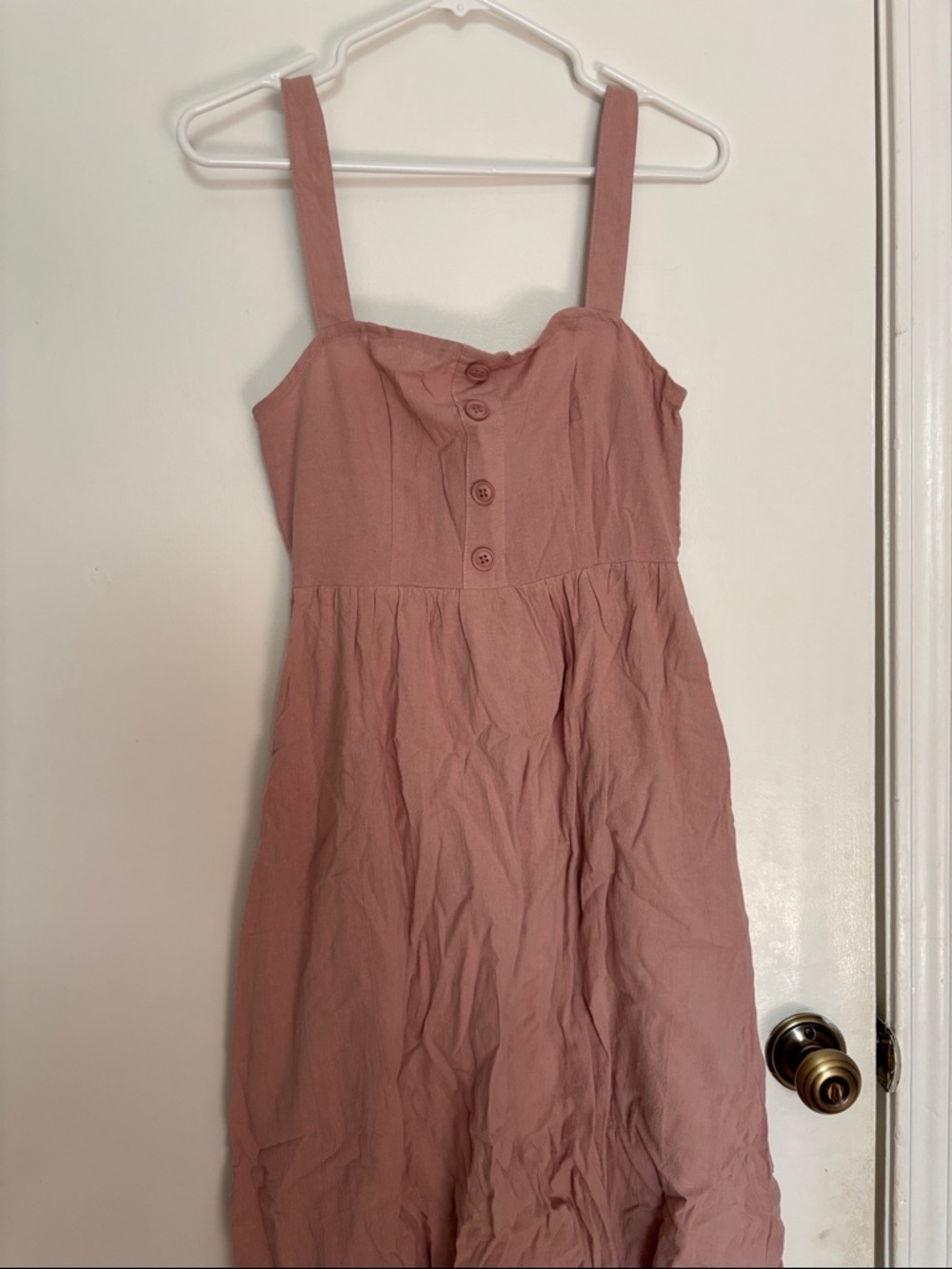 Papaya Dusty Rose Button-Front Sundress
